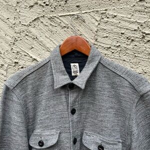 Hiroshi Kato Anvil Button-Up Shirt Jacket Grey Speckle Medium